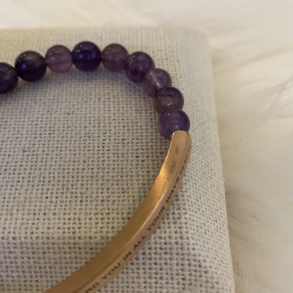 New - Amethyst Bracelet Angels Guard You In All Your Ways Psalm 91:11 - Picture 8 of 10